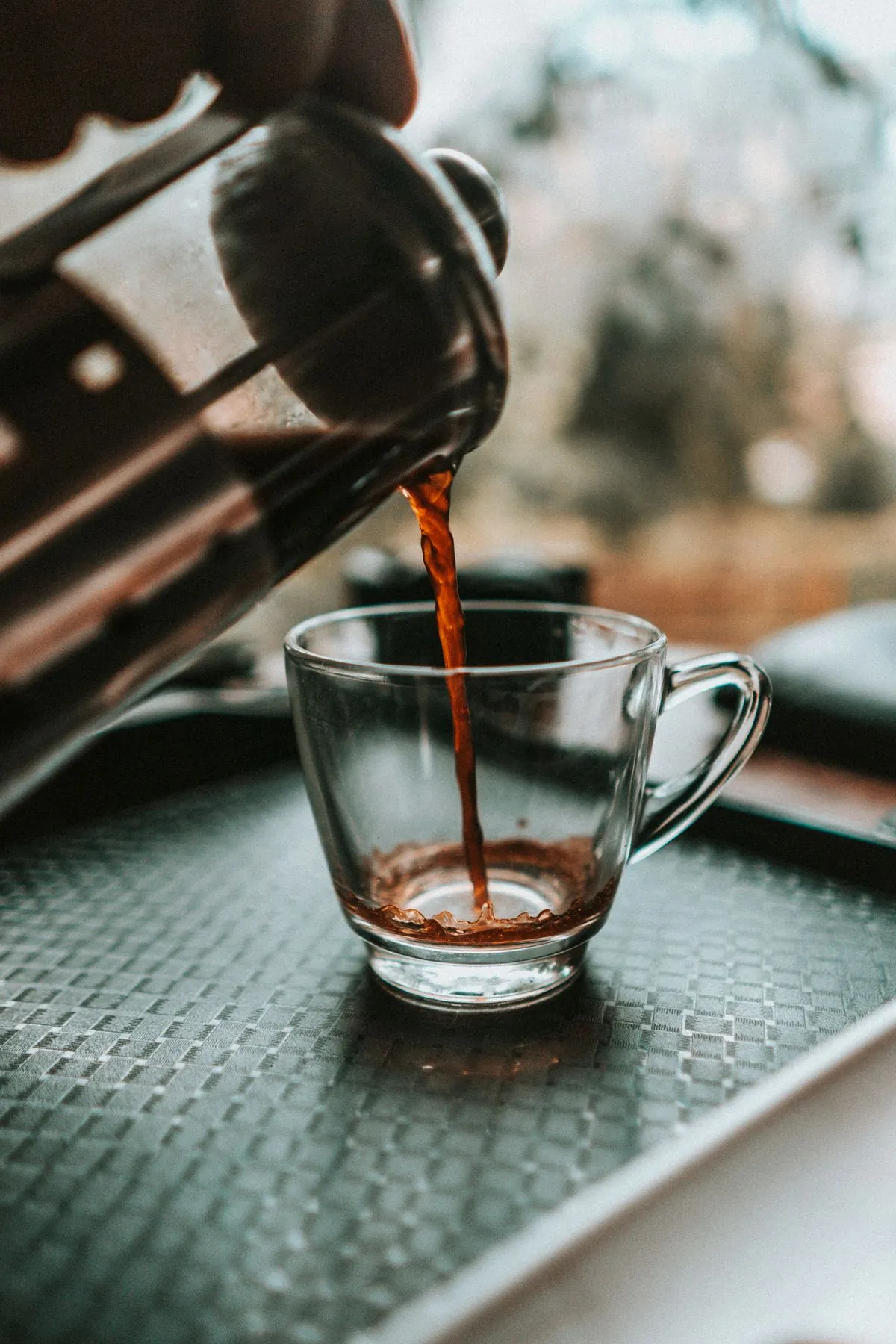 Servindo o café da prensa francesa